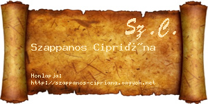 Szappanos Cipriána névjegykártya